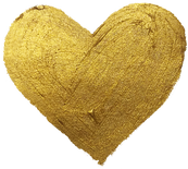 Gold Metallic Heart Brushstroke 	